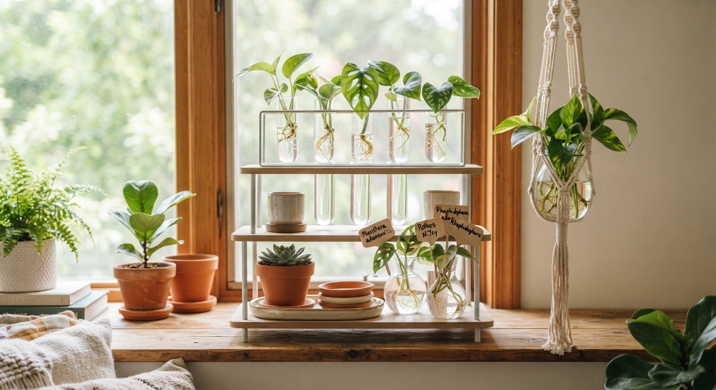 Cord Vessel Hanger in use on a shelf